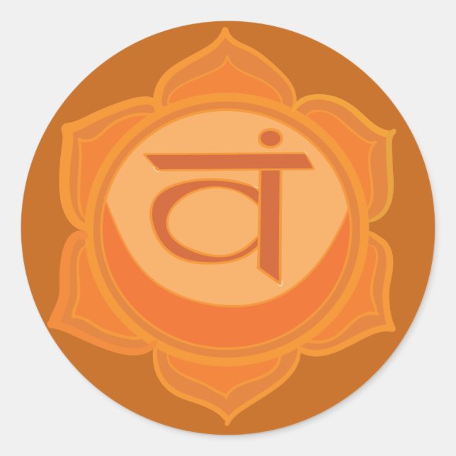 Adesivo Redondo Svadhisthana Chakra Classic Round Sticker, brilhan (Frente)