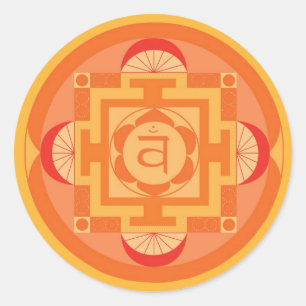 Adesivo Redondo Svādhisthāna Chakra Mandala
