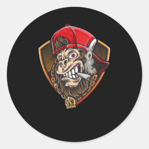 Adesivo Redondo Swag Gorilla