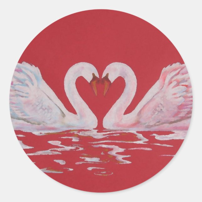 Adesivo Redondo Swan Heart (Frente)