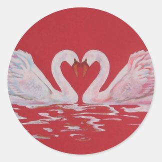 Adesivo Redondo Swan Heart
