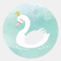 Swan Princess Birthday Envelope Seals, Lago Swan