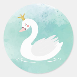 Adesivo Redondo Swan Princess Birthday Envelope Seals, Lago Swan