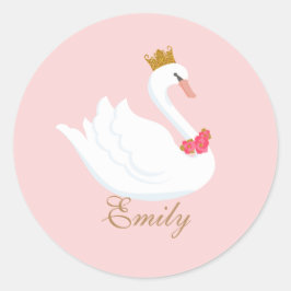 Adesivo Redondo Swan Princess Sticker