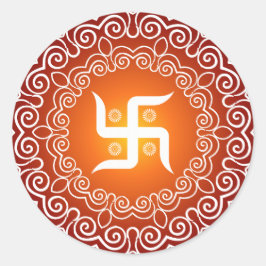 Adesivo Redondo Swastika Decorative Design