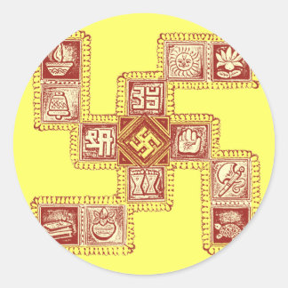 Adesivo Redondo Swastika tradicional indiana
