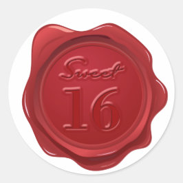 Adesivo Redondo Sweet 16 Birthday Faux Wax Seal