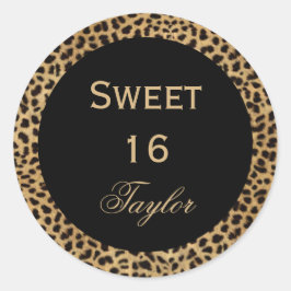 Adesivo Redondo Sweet 16 Leopard Sticker