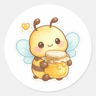 Adesivo Redondo Sweet as Honey | Cute Cartoon Bee