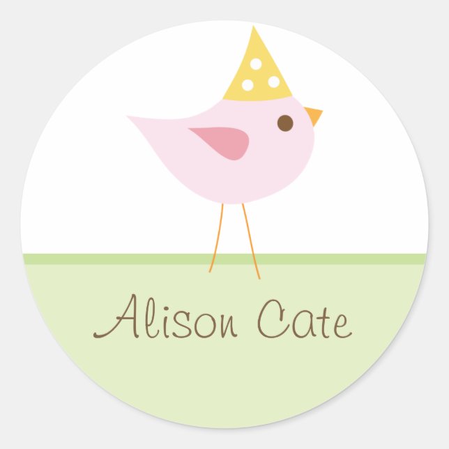Adesivo Redondo Sweet Birdie Seal (Frente)
