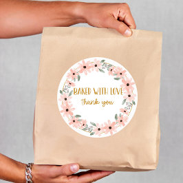 Adesivo Redondo Sweet Cake "Baked with love" Sticker