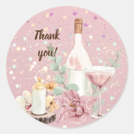 Adesivo Redondo Sweet candy abstract art and romantic floracottage