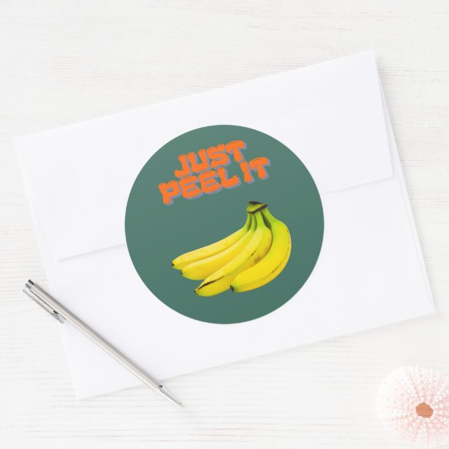 Adesivo Redondo Sweet Choice Banana Stickers – Hand-Drawn Cute (Envelope)