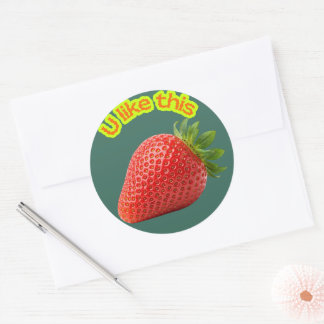 Adesivo Redondo Sweet Choice Strawberry Stickers – Hand-Drawn Cute