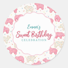 Adesivo Redondo Sweet Frosted Animal Cookies Birthday