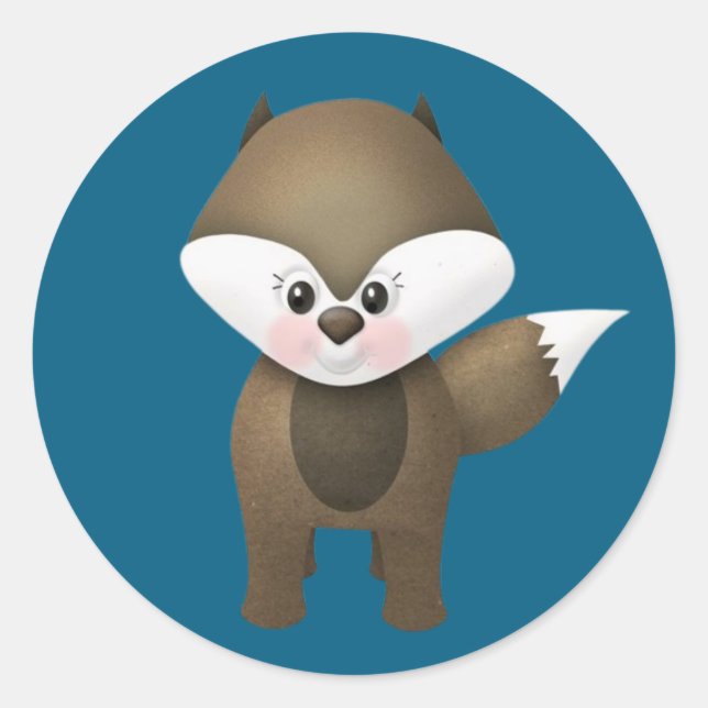 Adesivo Redondo  Sweet Little Fox Sticker (Frente)