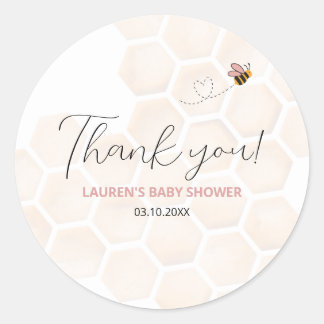 Adesivo Redondo Sweet Little Honey Baby Shower Thank You Sticker