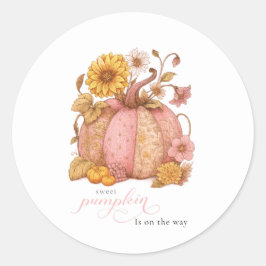 Adesivo Redondo Sweet Little patch pumpkin florals is on the way