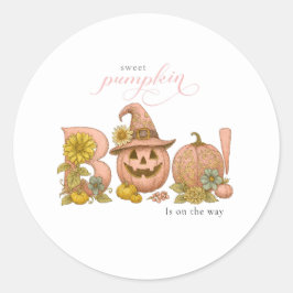 Adesivo Redondo Sweet Little patch pumpkin florals is on the way
