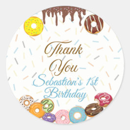 Adesivo Redondo Sweet One First Birthday Favor sticker