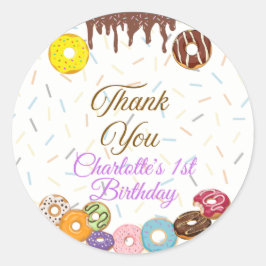 Adesivo Redondo Sweet One First Birthday Favor sticker