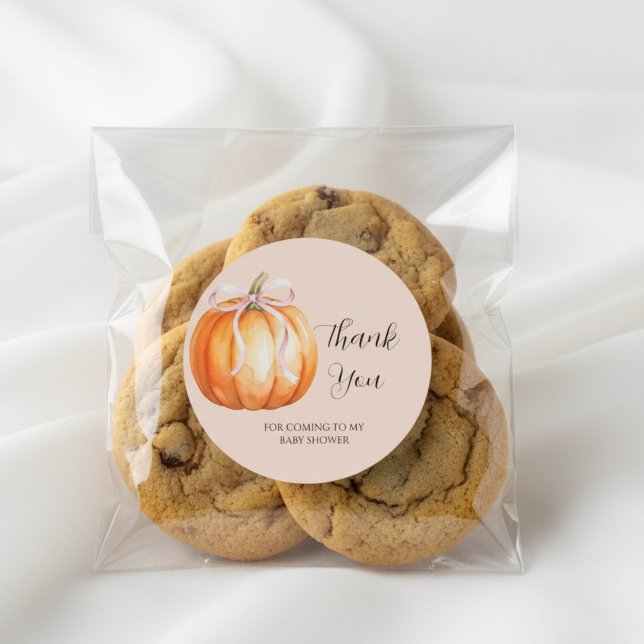Adesivo Redondo Sweet Pumpkin Baby Shower Thank You (Criador carregado)