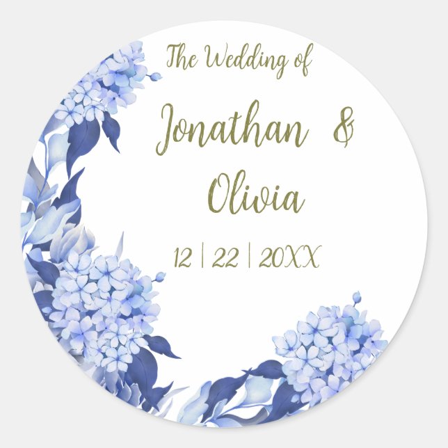 Adesivo Redondo Sweet Shower Spring purple Floral Wedding (Frente)