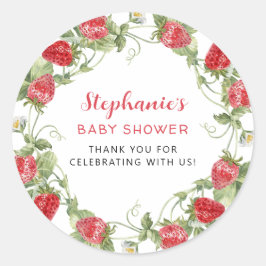 Adesivo Redondo Sweet Strawberry Obrigado