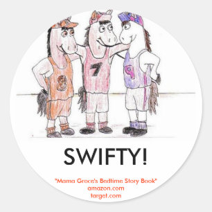 Adesivo Redondo SWIFTY! , do "livro da história de horas de dormi