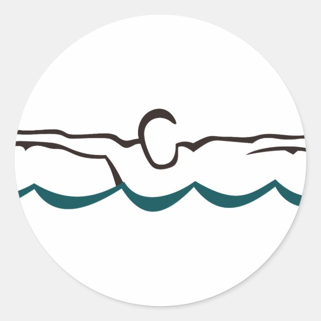 Adesivo Redondo Swimmer Butterfly (Frente)