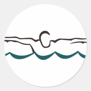 Adesivo Redondo Swimmer Butterfly