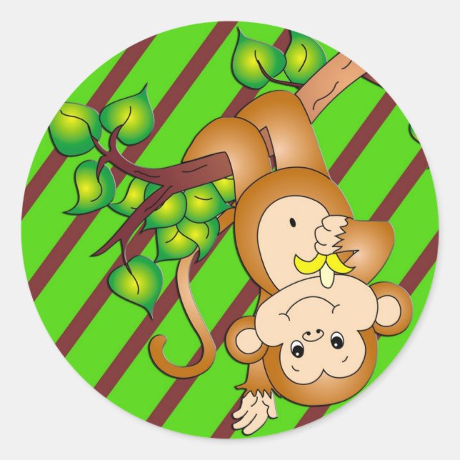 Adesivo Redondo Swing Monkey Sticker (Frente)