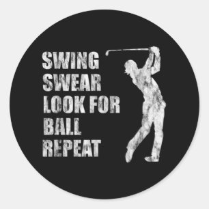 Adesivo Redondo Swing Swear Procure Repetição Da Bola -