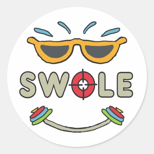 Adesivo Redondo Swole Bodybuilding (Frente)