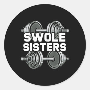 Adesivo Redondo Swole Sisters Powerinclusive Gym Workout Swole Gai