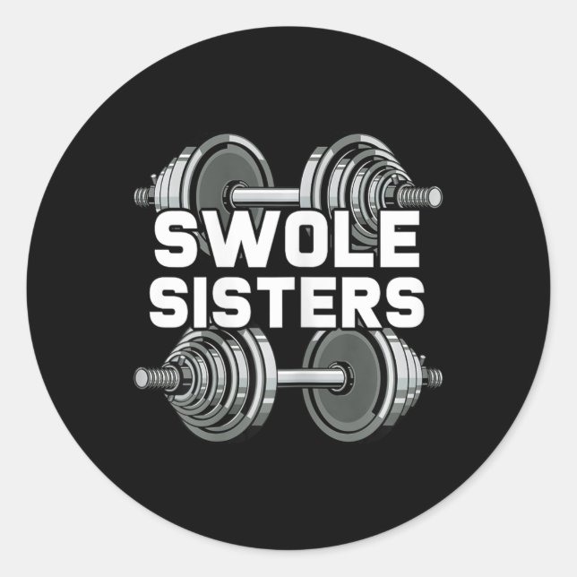 Adesivo Redondo Swole Sisters Powerinclusive Gym Workout Swole Gai (Frente)