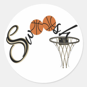 Adesivo Redondo Swoosh do basquetebol