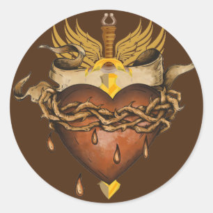 Adesivo Redondo Sword & Heart Sticker