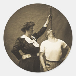 Adesivo Redondo Sword Swallower e Wife Vintage Sideshow Fretes