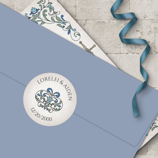 Adesivo Redondo Swords Gamer Fantasy Wedding (Criador carregado)