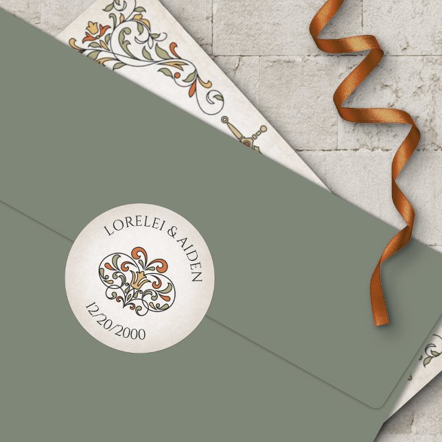 Adesivo Redondo Swords Gamer Fantasy Wedding (Criador carregado)