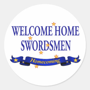 Adesivo Redondo Swordsmen Home bem-vindos
