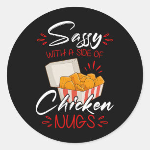 Adesivo Redondo Sy Com Um Lado De Frango Nugs Amantes De Comida Sa