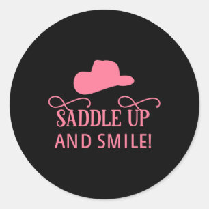 Adesivo Redondo Sy Horse Lover Horseck Andando Cowgirl Princesa We