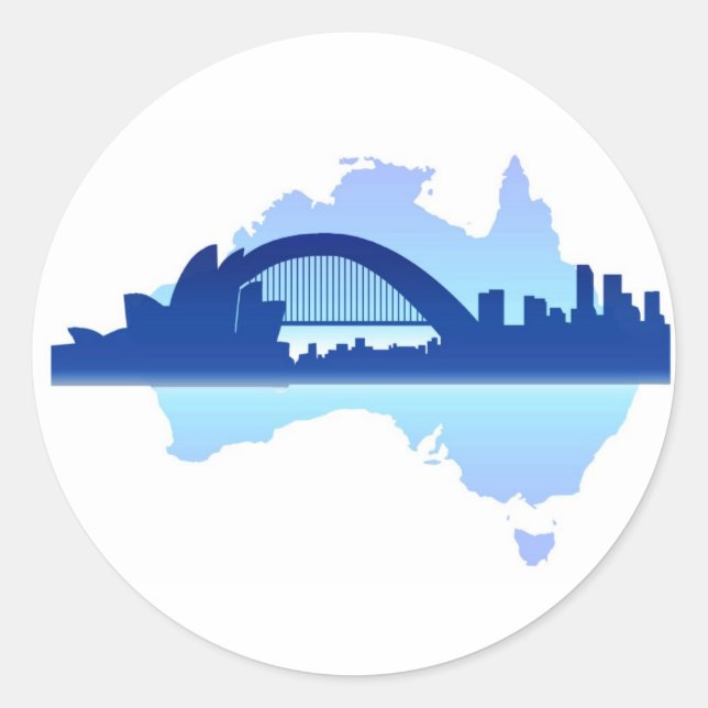 Adesivo Redondo Sydney Austrália 3 (Frente)