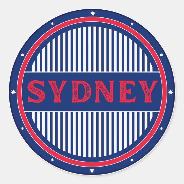 Adesivo Redondo Sydney City Pride Emblem – Australian Identity (Frente)