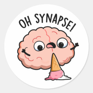 Adesivo Redondo Synapse Funny Brain Pun