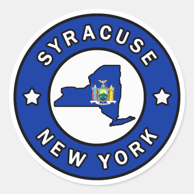 Adesivo Redondo Syracuse Nova York (Frente)