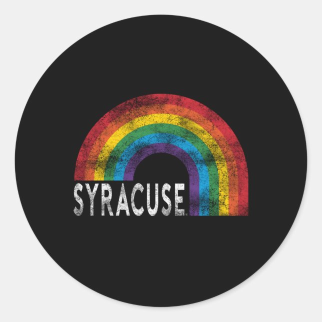 Adesivo Redondo Syracuse Orange Pride Rainbow (Frente)