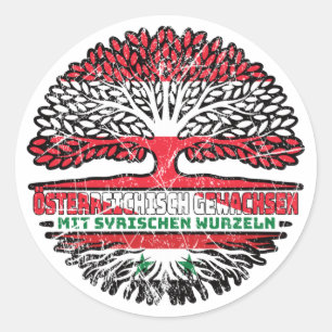 Adesivo Redondo Syrien Syrisch Österreichisch Österreich Baum